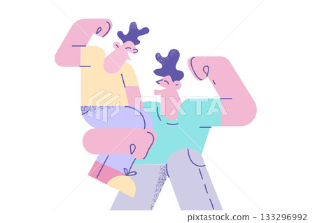 Happy childhood and parenthood concept 133296992