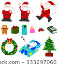 Cute Christmas illustration material set 133297060