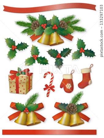 聖誕節配件插畫套裝 1 紅色 133297103