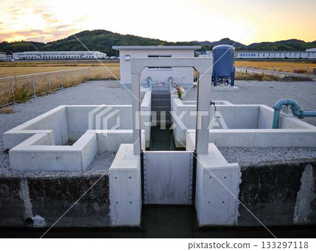 Water treatment facility in Kochi Prefecture, floodgate 133297118