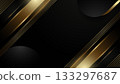 Luxury black and gold abstract background with metallic diagonal lines 133297687