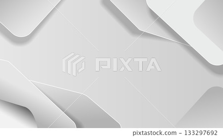 Minimalist White Abstract Layered Background with Soft Shadows 133297692