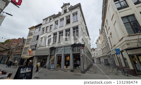 One of the shopping street in Antwerp, Belgium 133298474