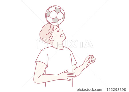 Happy man playing football Happy man playing football 133298898