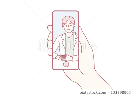 Person have online call with doctor 133298903