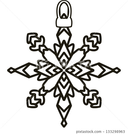 Minimalist Line black Drawing of a Winter Christmas, Elegant Design, Cute hand drawn. Minimalist Line black Drawing of a Winter Christmas, Elegant Design, Cute hand drawn. 133298963