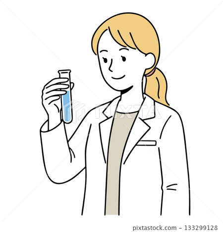 一位身穿白大褂的女研究員的插圖 133299128