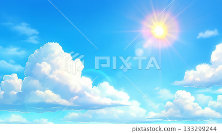 藍藍的天空，雲背景 133299244