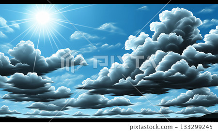 藍藍的天空，雲背景 133299245