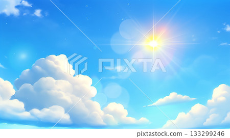 藍藍的天空，雲背景 133299246