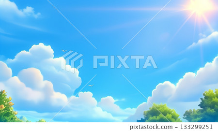 藍藍的天空，雲背景 133299251