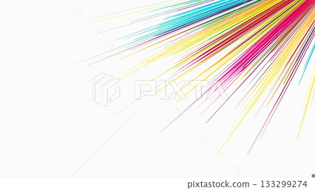 彩色速度線,擴散的紅色、藍色和黃色斜線 彩色速度線,擴散的紅色、藍色和黃色斜線 133299274
