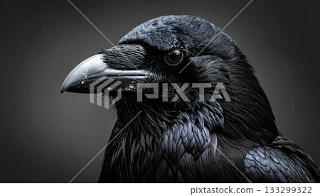 Crow with shiny black feathers 2 Crow with shiny black feathers 2 133299322