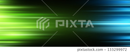 Black modern wide abstract technology background with green and blue glowing high-speed and movement light effect. Black modern wide abstract technology background with green and blue glowing high-speed and movement light effect. 133299972