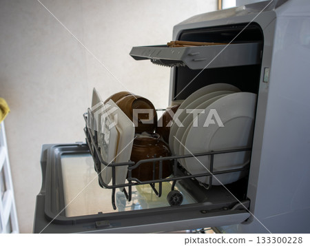 準備把碗盤放進洗碗機裡洗 準備把碗盤放進洗碗機裡洗 133300228