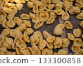 Orecchiette italian pasta freshly handmade in Bari, Puglia, Italy 133300858
