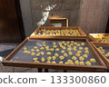 Handmade orecchiette pasta at a street market in Bari, Italy. 133300860