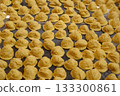 Orecchiette, Italian pasta from Puglia made with durum wheat flour and water 133300861