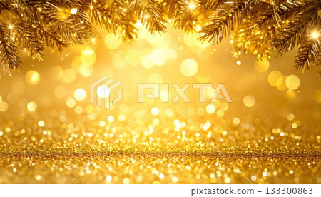 《AI Image》Glittering gold background material 133300863