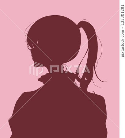 Ponytail woman profile silhouette 133301291