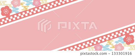 復古流行和服風格橫幅 133301916
