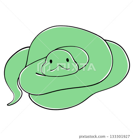 一條綠蛇的插圖 一條綠蛇的插圖 133301927