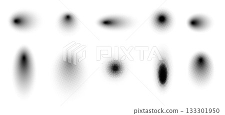 Vector round halftone gradient textures. 133301950