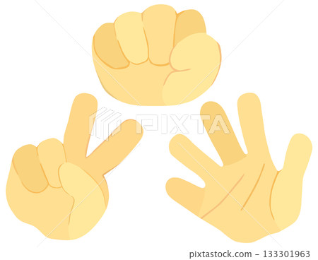 Simple rock-paper-scissors illustration vector material 133301963