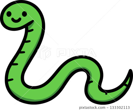 綠蛇插畫 133302113