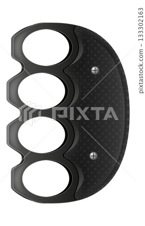 metal brass knuckles, a melee weapon used for close combat, fights, and robberies vector illustration 133302163