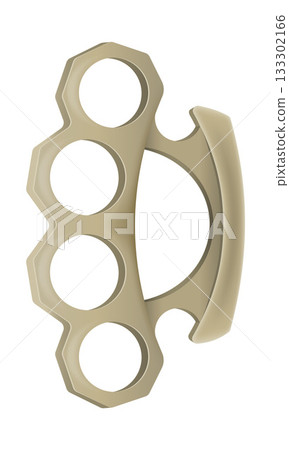 metal brass knuckles, a melee weapon used for close combat, fights, and robberies vector illustration 133302166