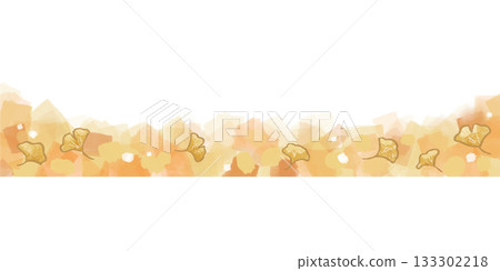 用色鉛筆畫的銀杏花邊框，給人一種柔和的秋日感覺。 133302218