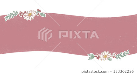 A pink frame with a gentle picture book touch and flowers. 133302256