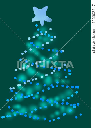 Sparkling Christmas tree silhouette 133302347