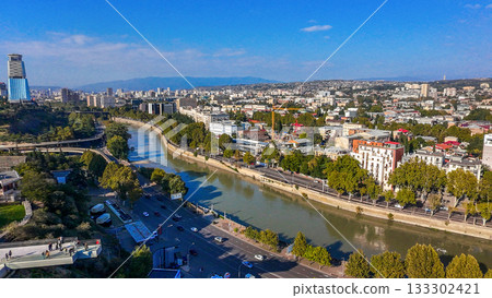 Vere park in Tbilisi - sunny day of October Vere park in Tbilisi - sunny day of October 133302421