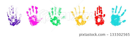 Colorful palm handprint collection 133302565
