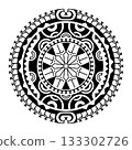 Polynesian Maori tribal circular pattern tattoo 133302726