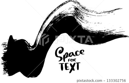 Real Ink Hand Drawn Dry Brush Grunge Wave Stroke Texture Real Ink Hand Drawn Dry Brush Grunge Wave Stroke Texture 133302756