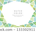 green watercolor frame 133302911