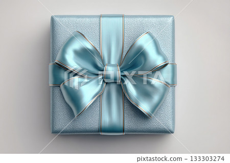 Luxury packaging. Blue box wrapped with a bow on white background. Jewelry, birthdays, Christmas and luxury branding. Luxury packaging. Blue box wrapped with a bow on white background. Jewelry, birthdays, Christmas and luxury branding. 133303274