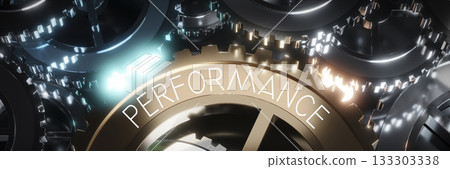 Performance - gears concept - 3D illustration Performance - gears concept - 3D illustration 133303338