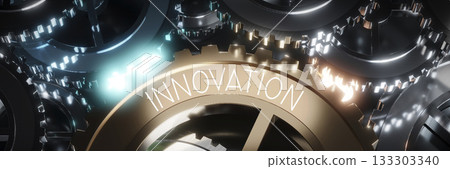 Innovation - gears concept - 3D illustration Innovation - gears concept - 3D illustration 133303340