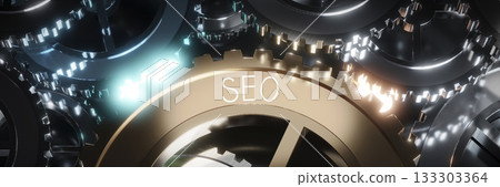 SEO - gears concept - 3D illustration SEO - gears concept - 3D illustration 133303364