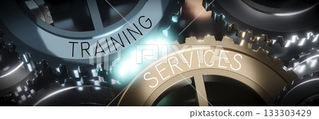 Training, services - gears concept - 3D illustration Training, services - gears concept - 3D illustration 133303429