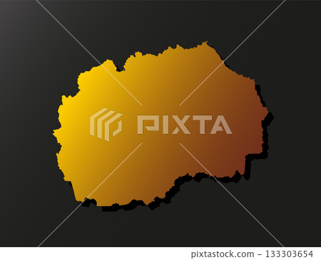 Map North Macedonia gold style, Europe country Map North Macedonia gold style, Europe country 133303654