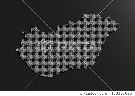 Map of Hungary from silver sequin, glitter sparkle 133303659