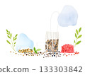 glass of water and flowers 133303842
