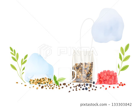 glass of water and flowers 133303842