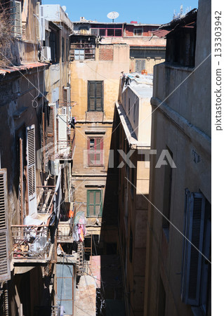 Inner Courtyard of Old Residential Building Inner Courtyard of Old Residential Building 133303942