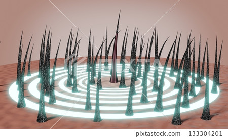 Hair follicles - regeneration concept - 3D illustration 133304201